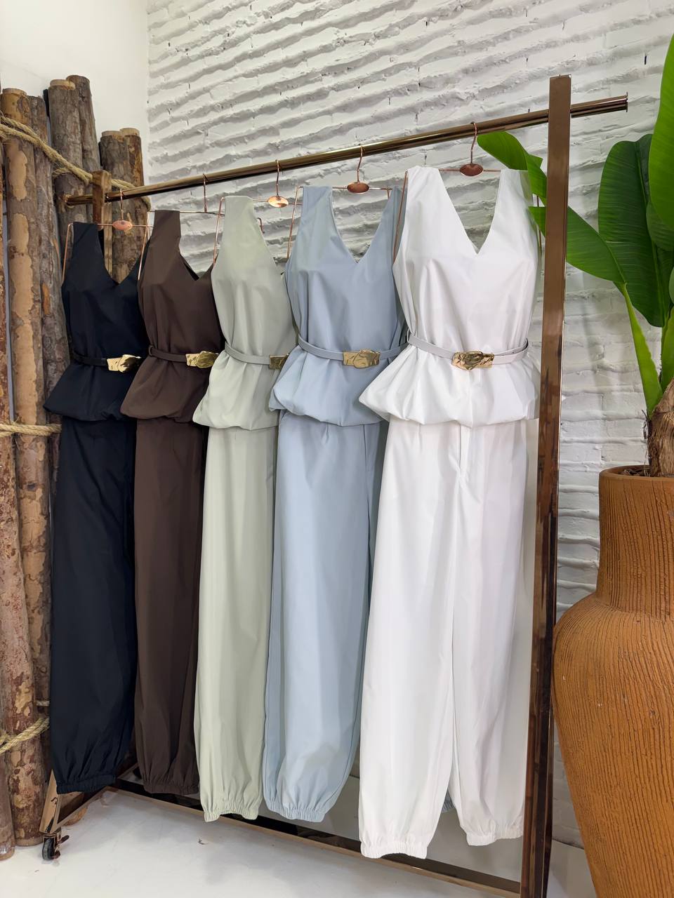 (AKF) CONJUNTO CALÇA PANTALONA + BLUSA DET RENDA + CINTO