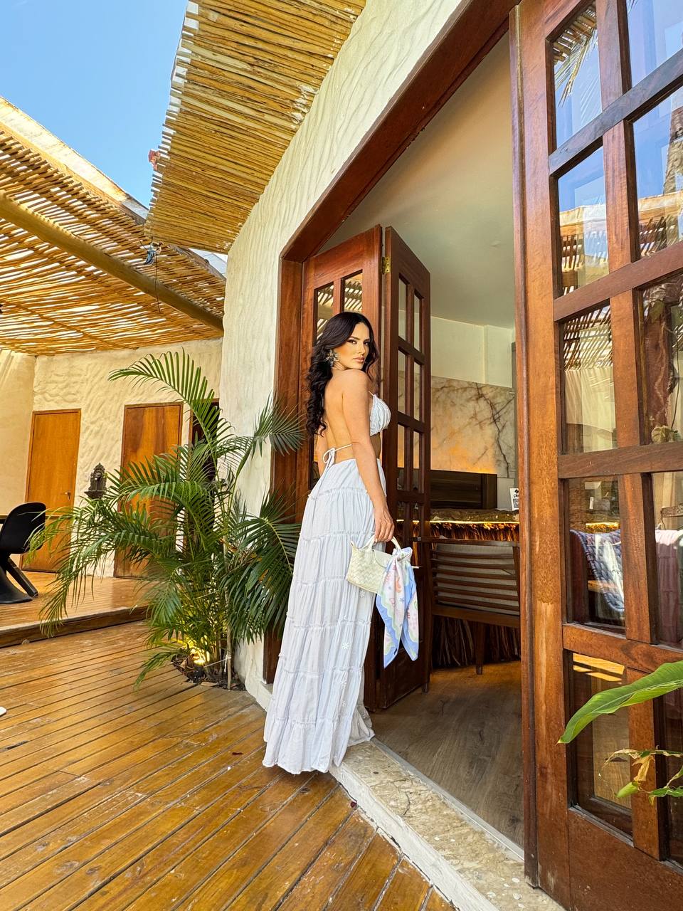 (ONS) CONJUNTO SAIA LONGA + TOP MARGARIDA