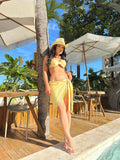 (D.B) CONJUNTO SAIA FRANJA+ BIQUINI ARO