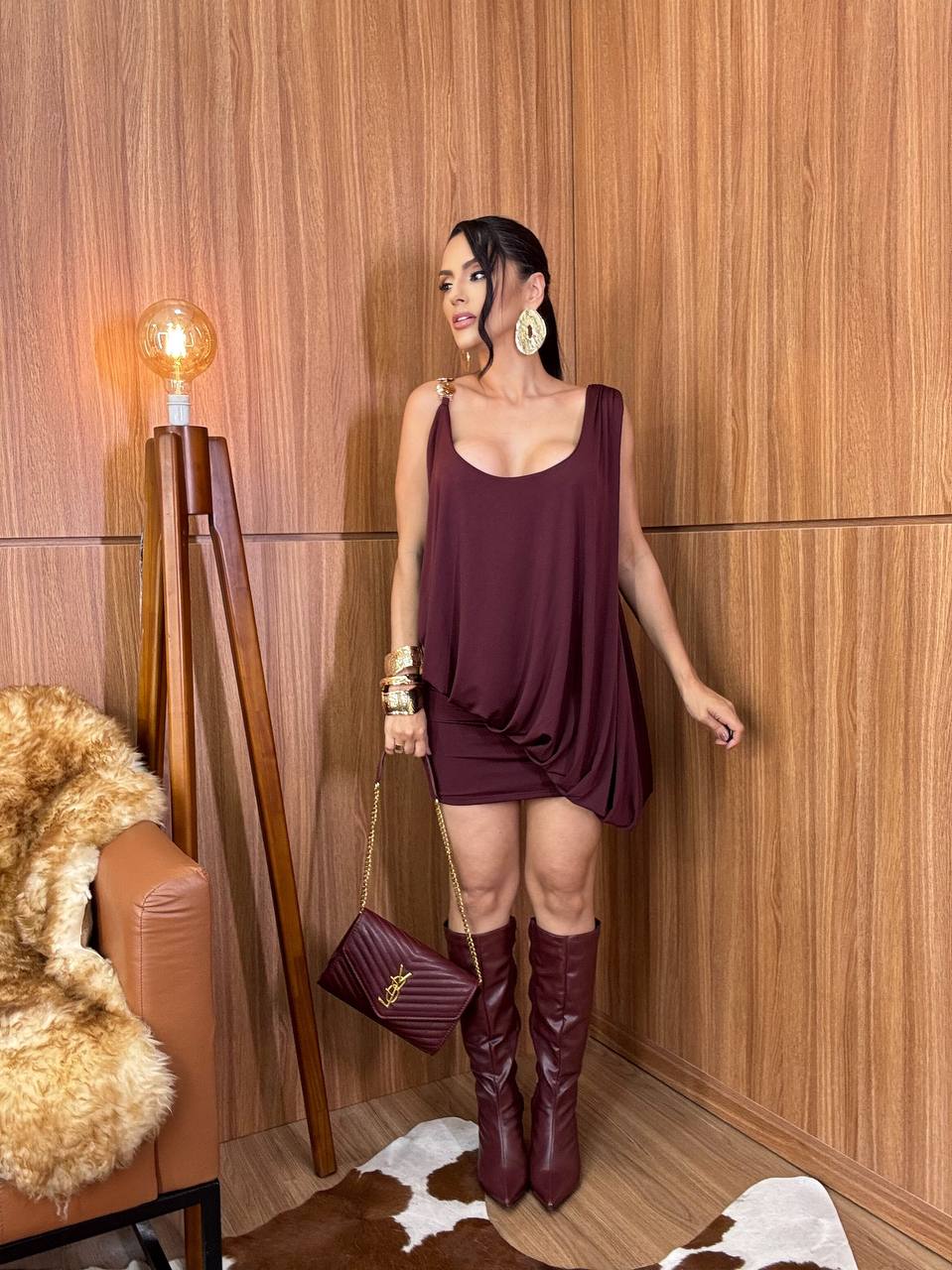 (NC) VESTIDO CURTO DET.METAL