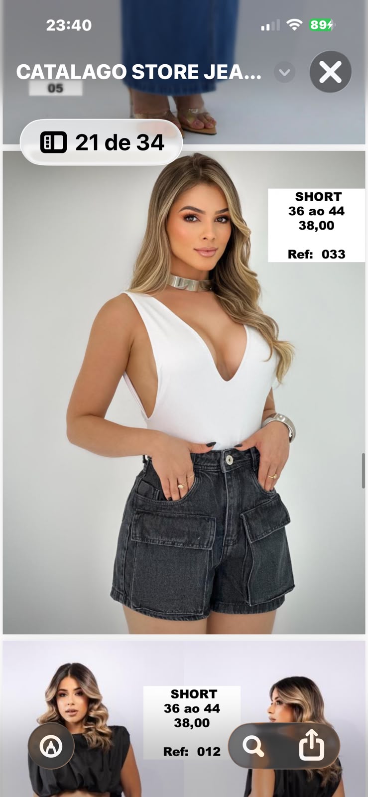 (STJ) SHORT JEANS COM BOLSO FRONTAL