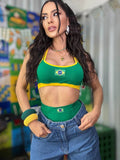 (PRV) CONJUNTO MALHA BRASIL TOP + CALCINHA