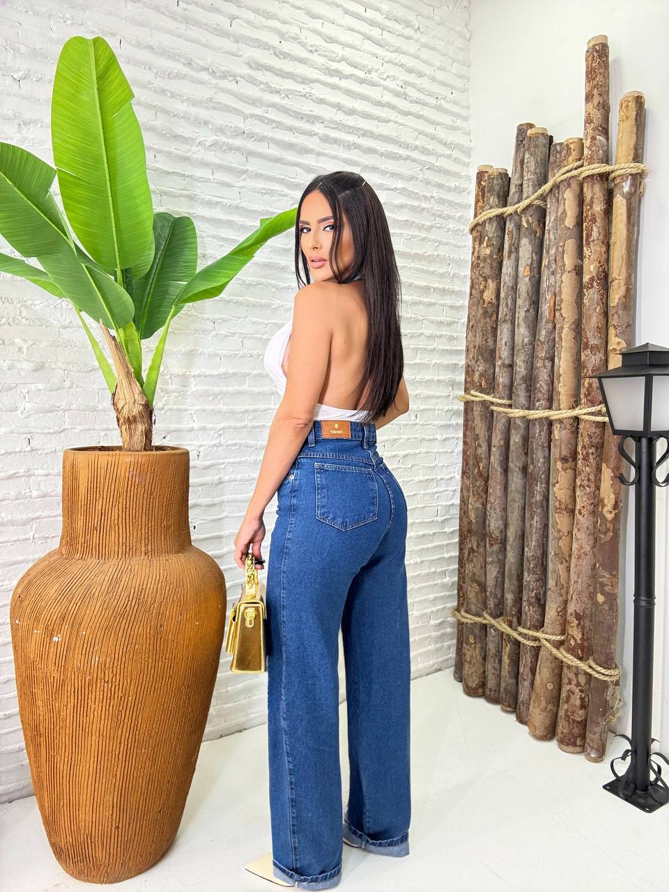 (BMX) CALÇA JEANS WID LEG RETA