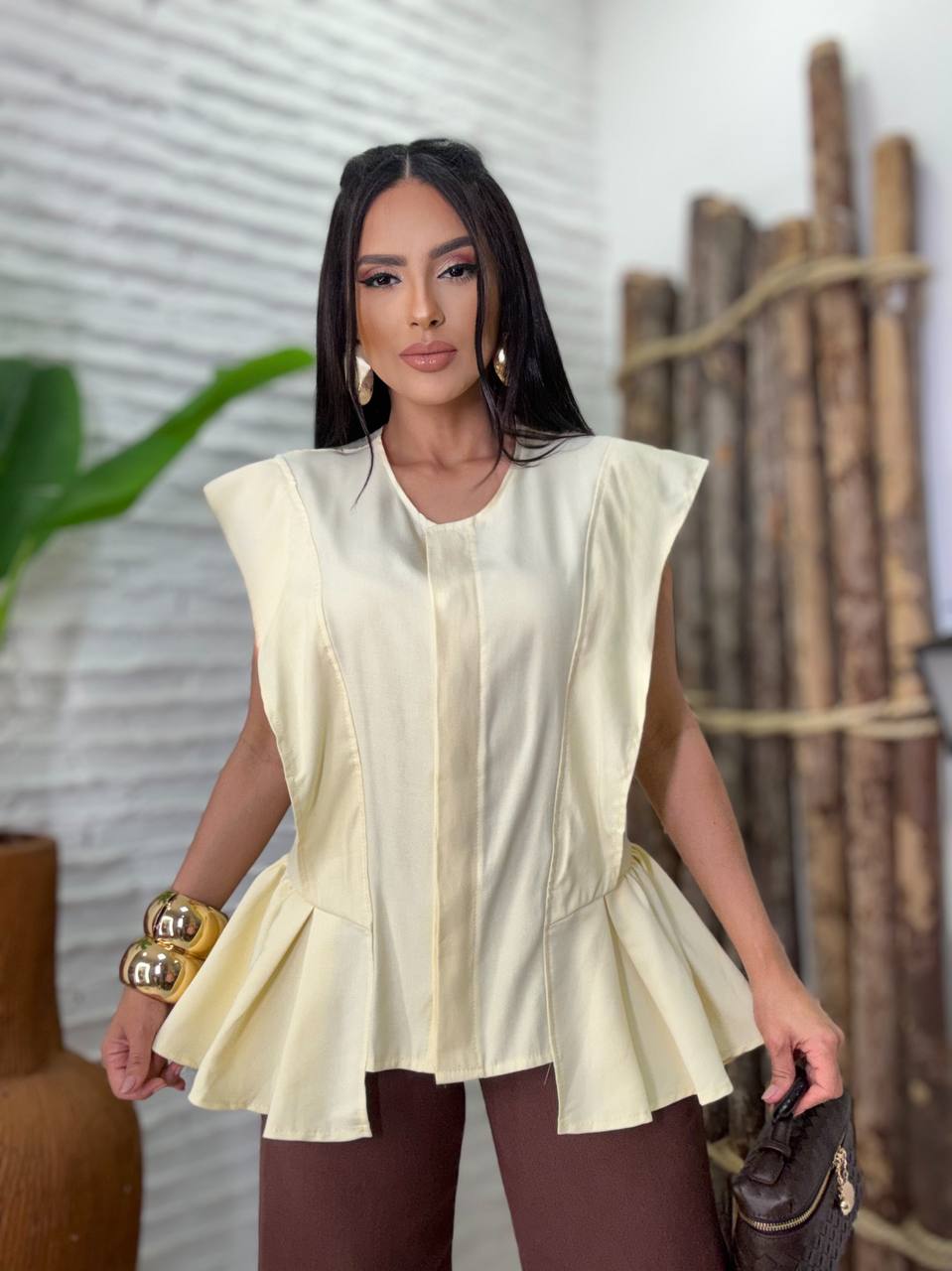 (T.M) BLUSA BOTÕES PEPLUM