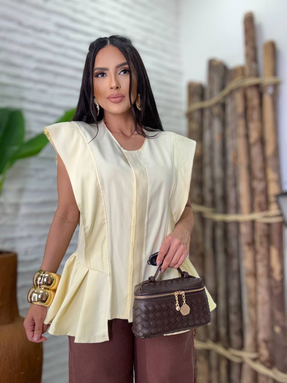 (T.M) BLUSA BOTÕES PEPLUM