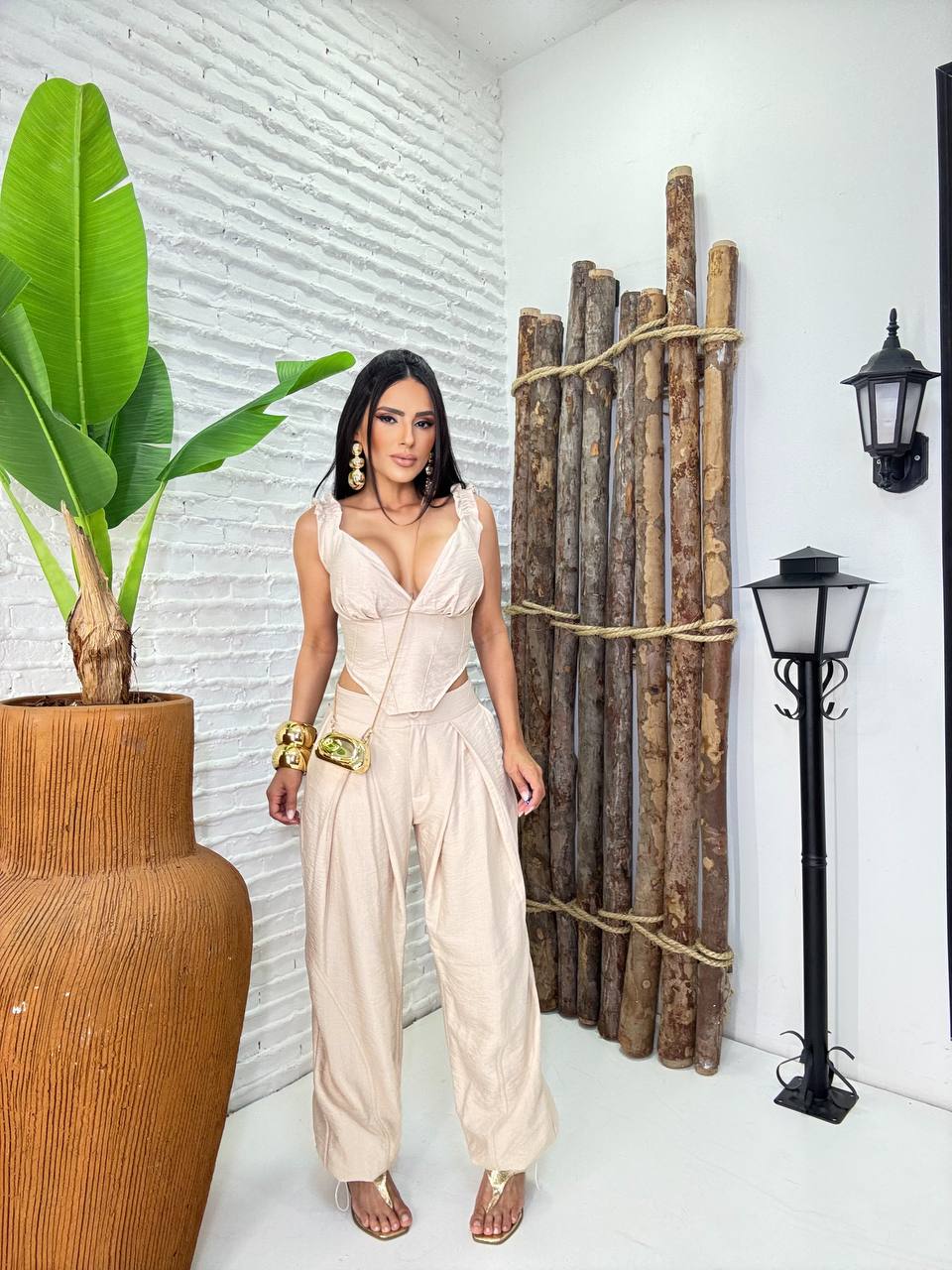 (MRS) CONJUNTO CALÇA PUXE + CROPPED V DET.ALÇA