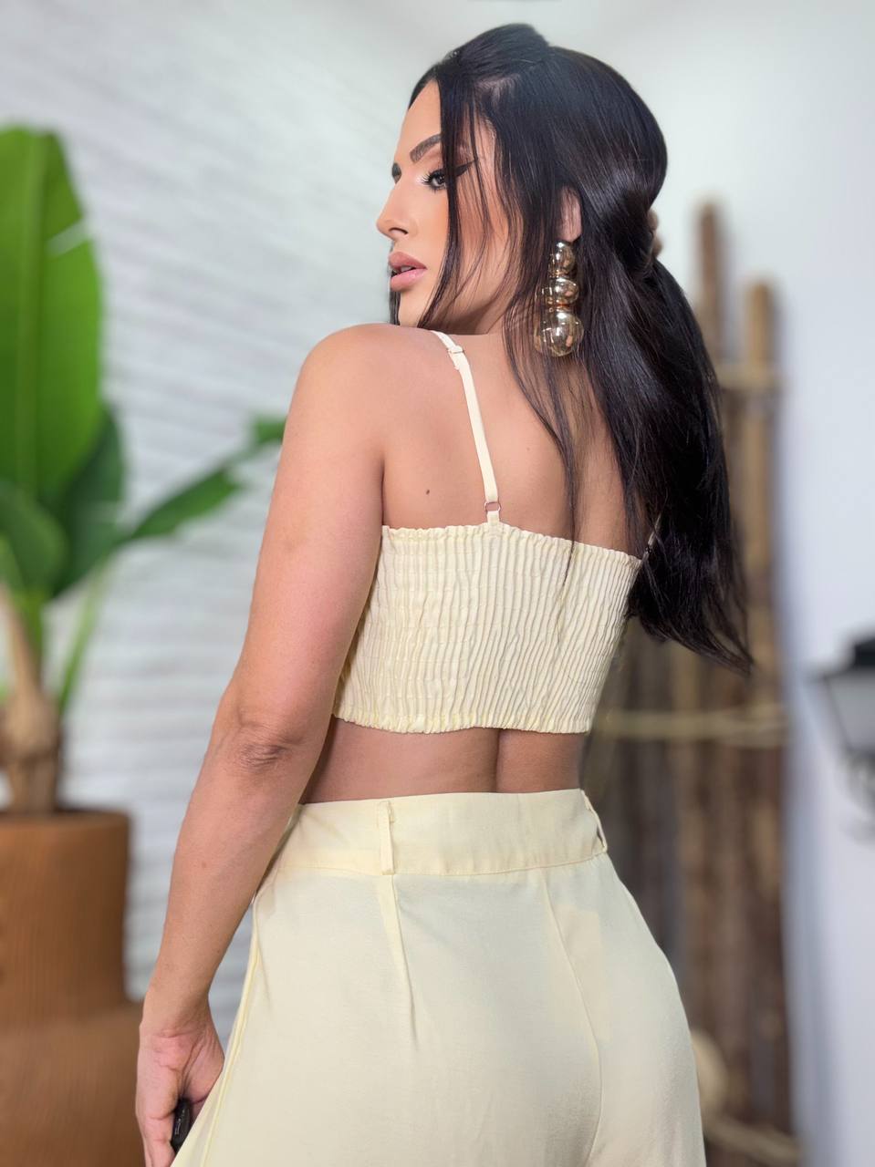 (PBD) CONJUNTO CALÇA DET FRONTAL +CROPPED