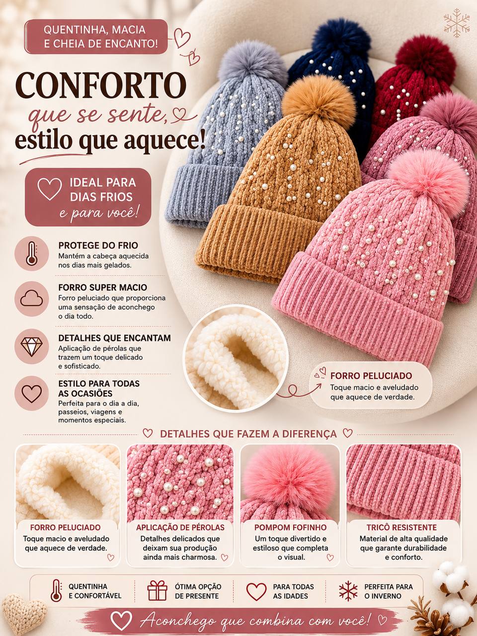 (SHY) TOUCA POMPOM