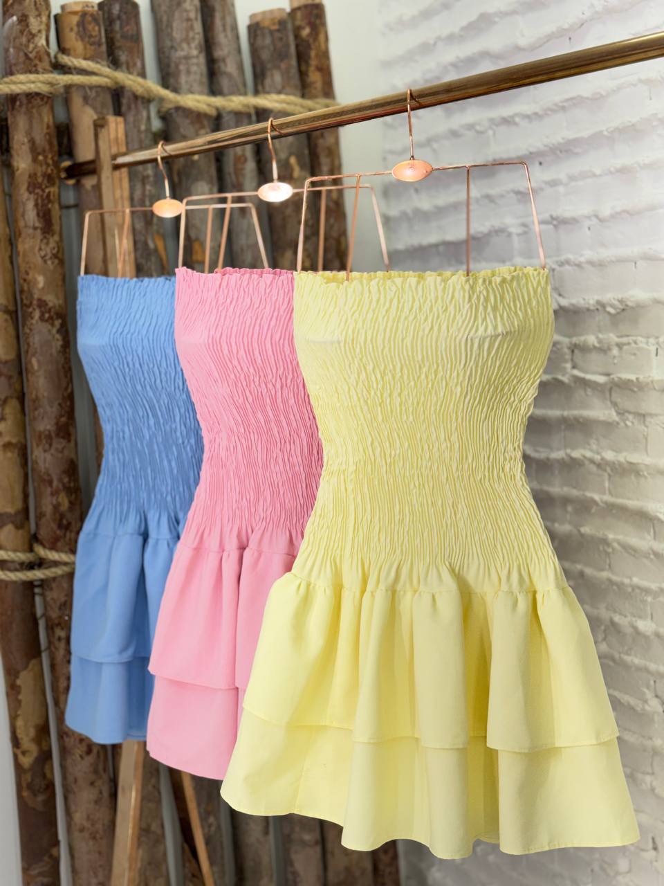 (BUM) VESTIDO CURTO ELASTEC BABADO