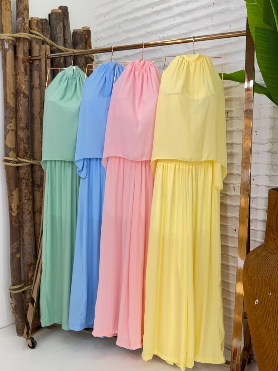 (YCF) CONJUNTO.BLUSA FRENTE UNICA + CALÇA
