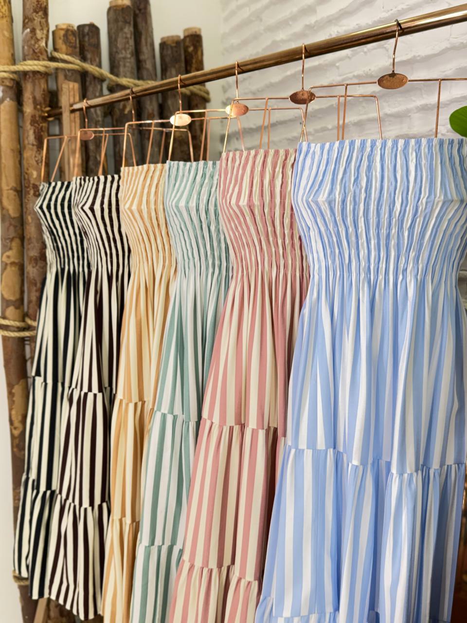 (PSP) VESTIDO LONGO LISTRA ELASTEC