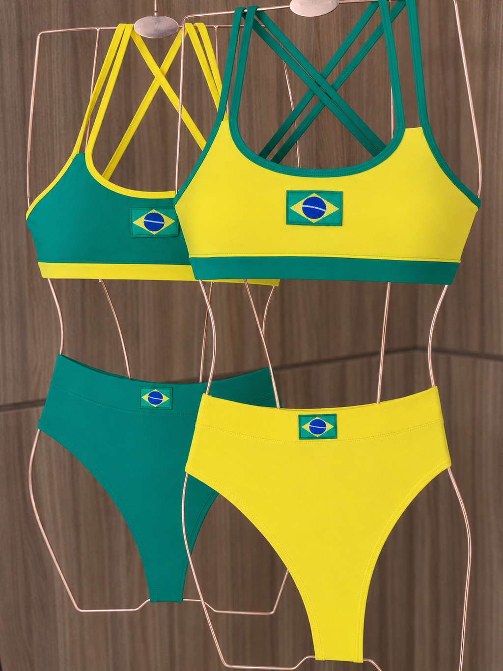 (PRV) CONJUNTO MALHA BRASIL TOP + CALCINHA