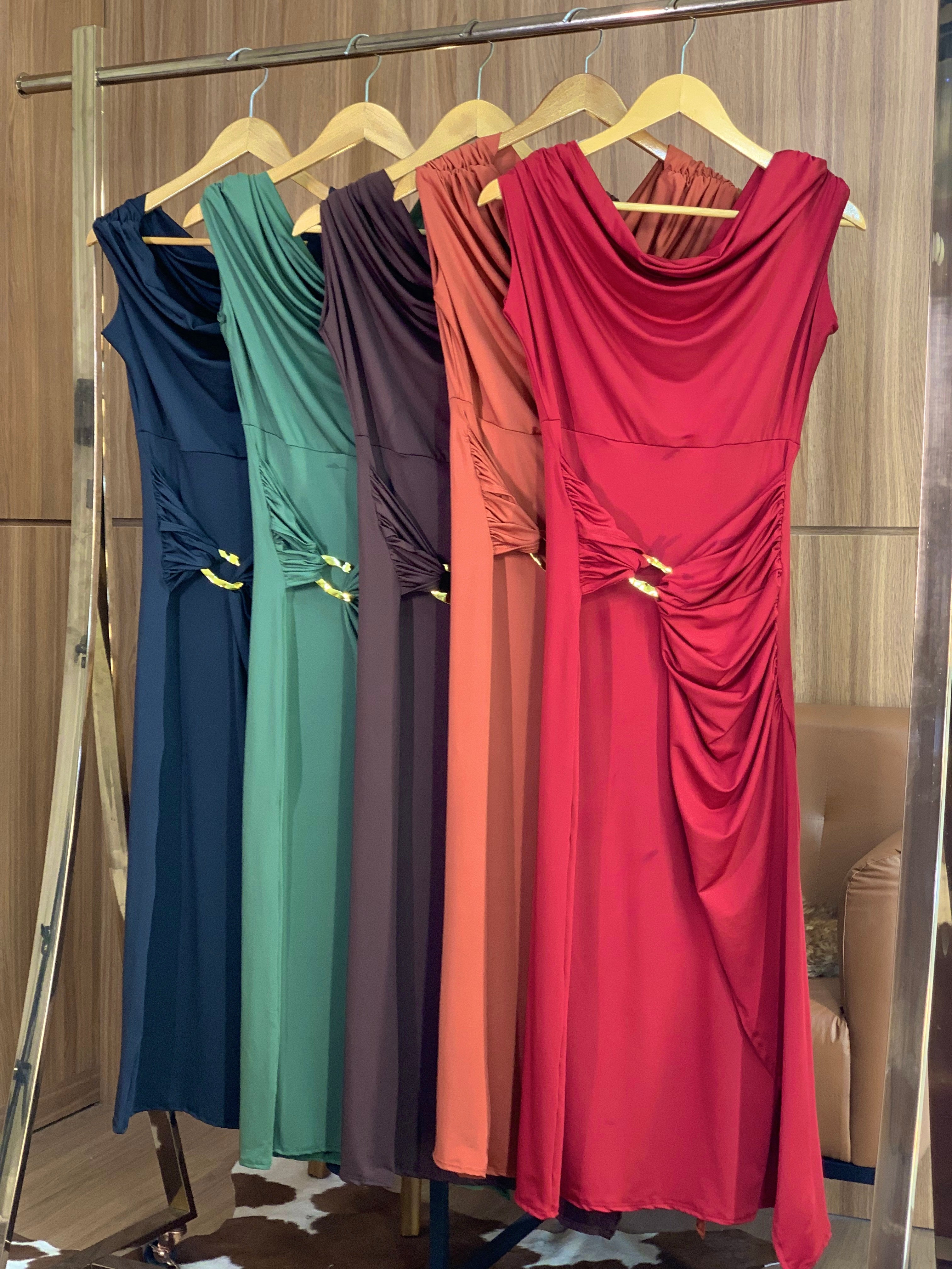 (KEM) VESTIDO MALHA DET METAL FRONTAL