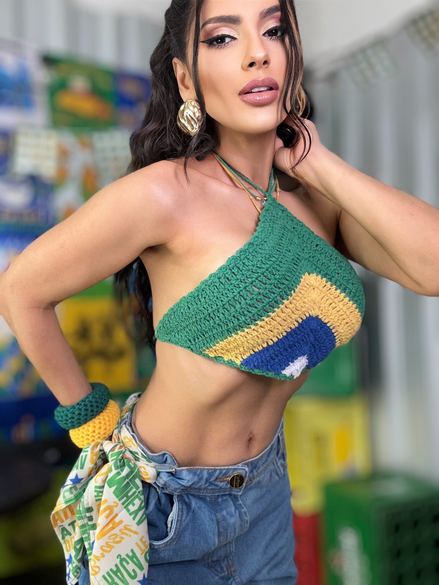 (B.D)CROPPED TRICOT BRASIL