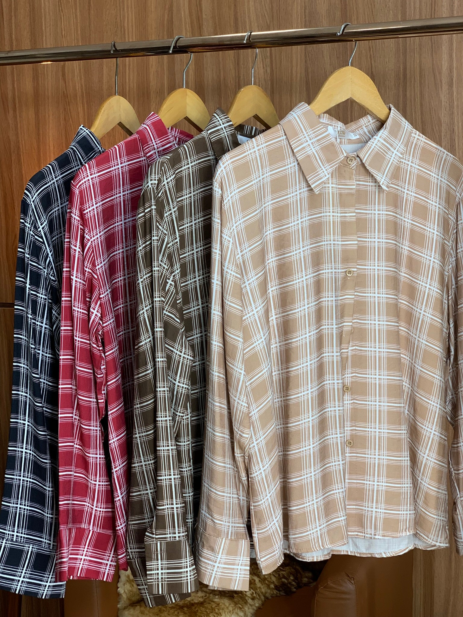 (JZW) CAMISA XADREZ PLUS SIZE