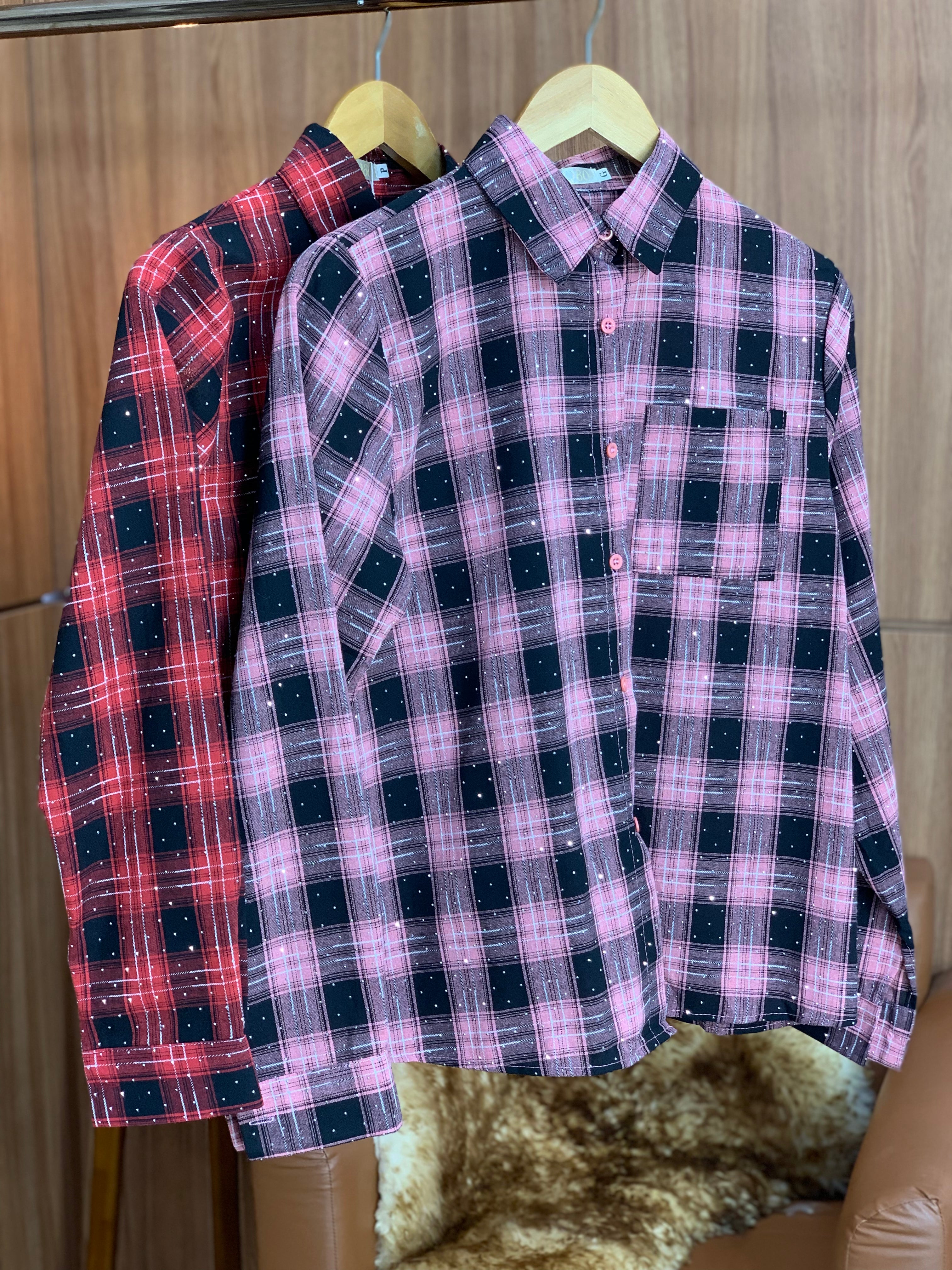 (H.Q) BLUSA XADREZ BRILHO