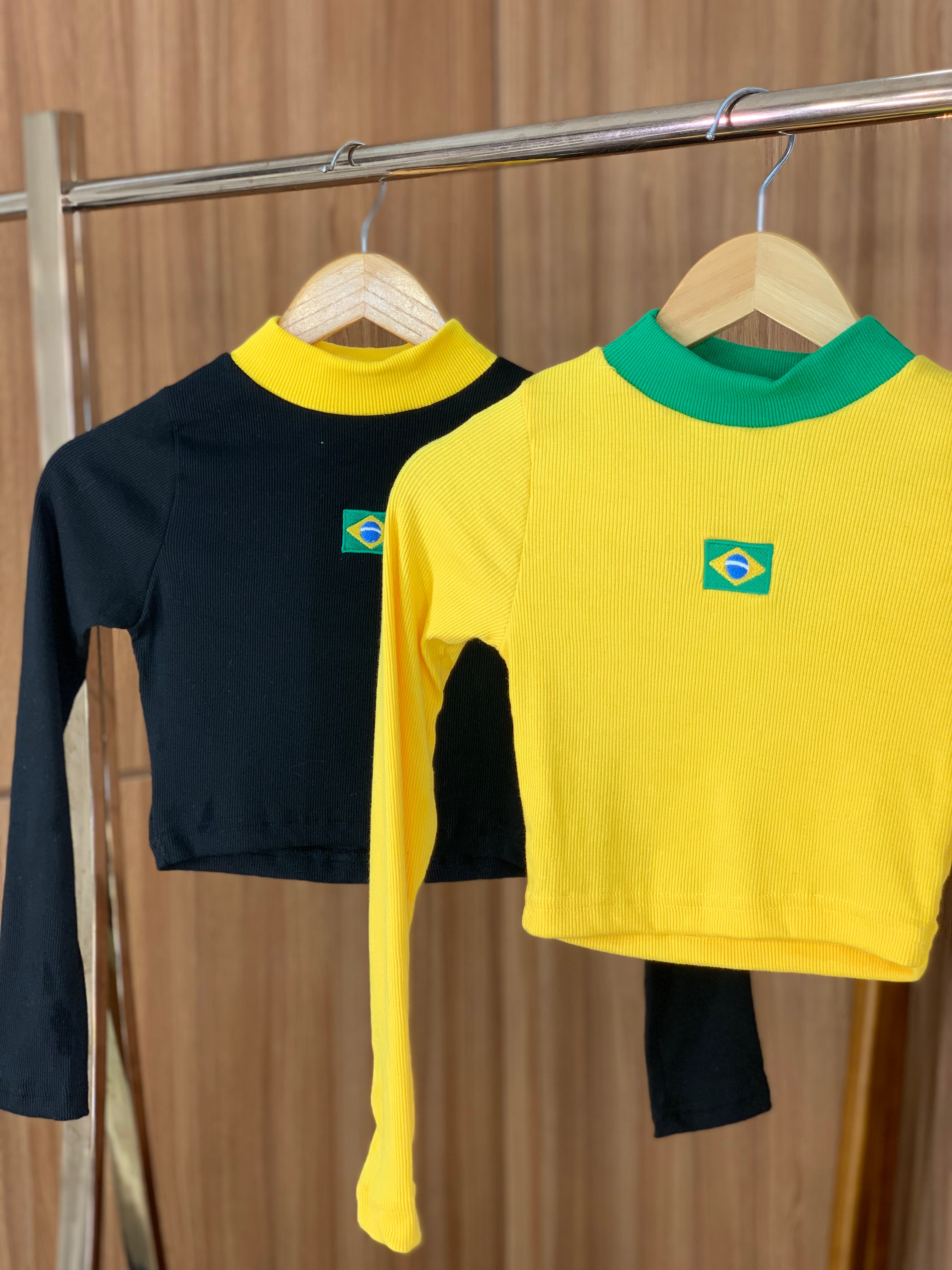 (BMD) BLUSA BRASIL MANGA LONGA
