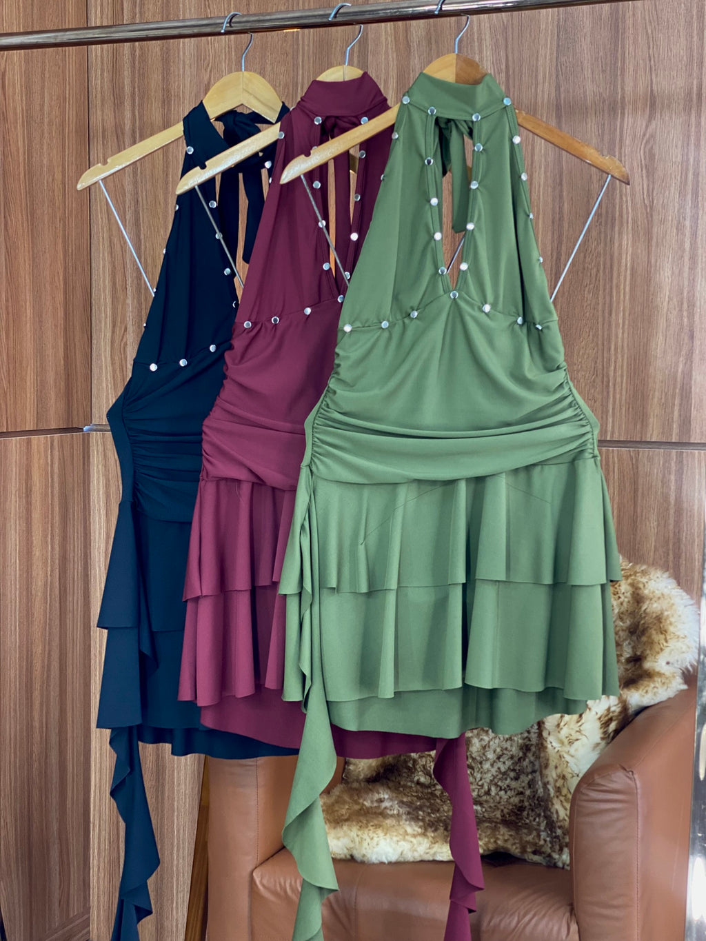 (ABM) VESTIDO CURTO MALHA BABADO