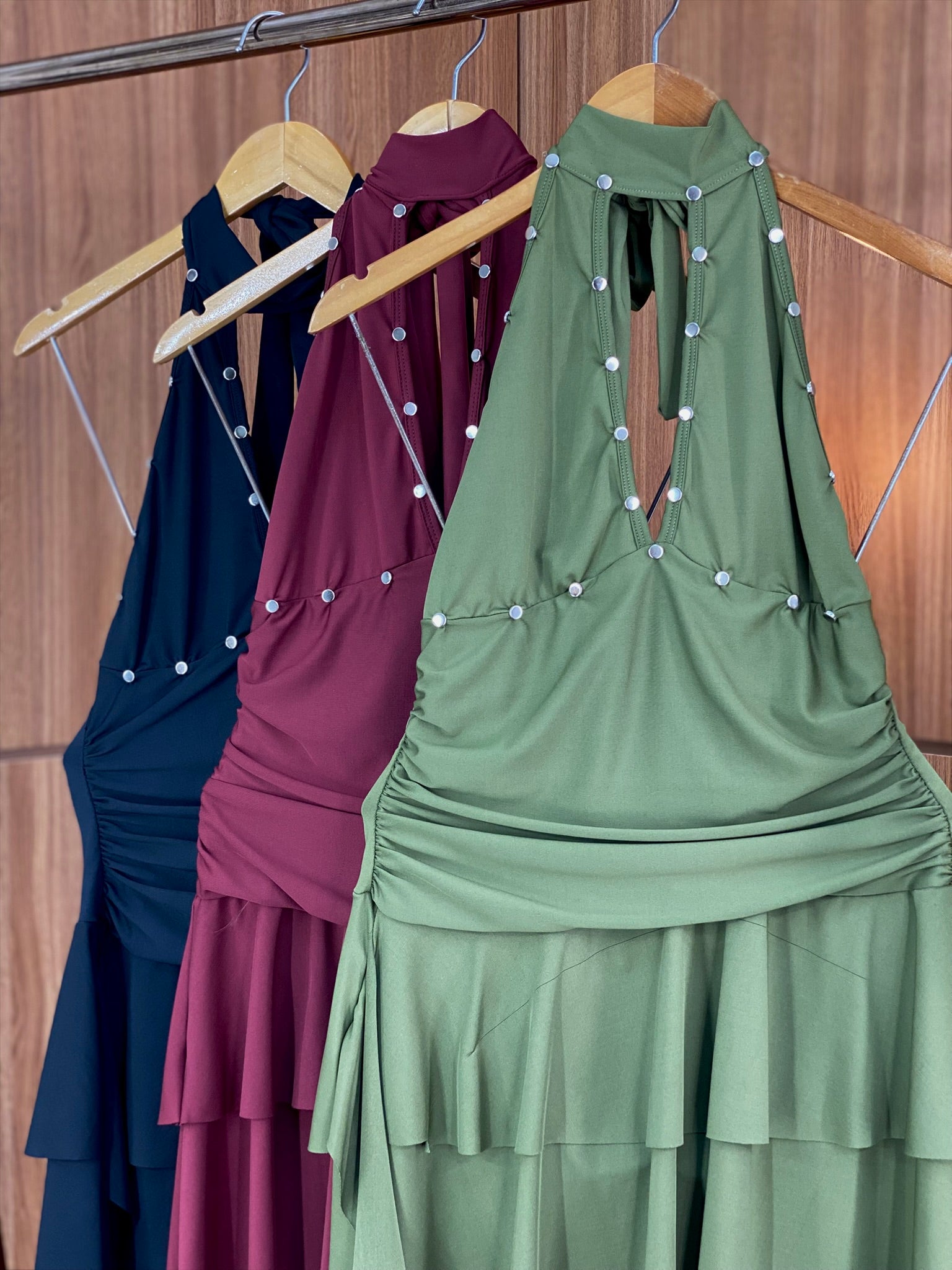 (ABM) VESTIDO CURTO MALHA BABADO