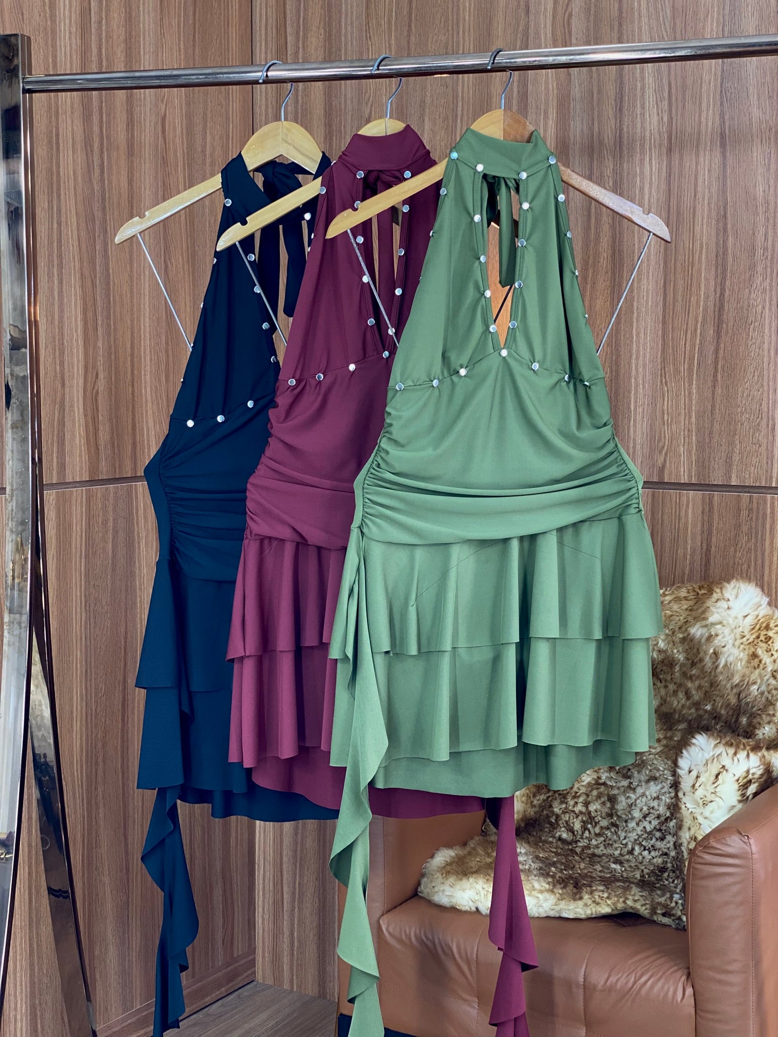 (ABM) VESTIDO CURTO MALHA BABADO