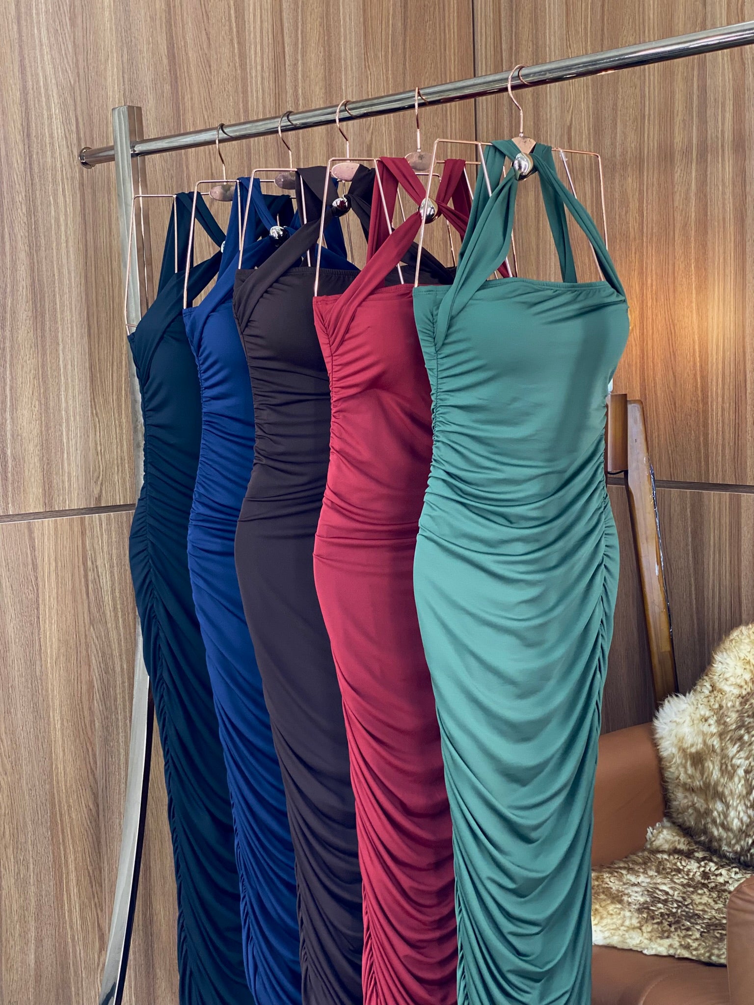 (KRA) VESTIDO MIDI MALHA FRANZIDO