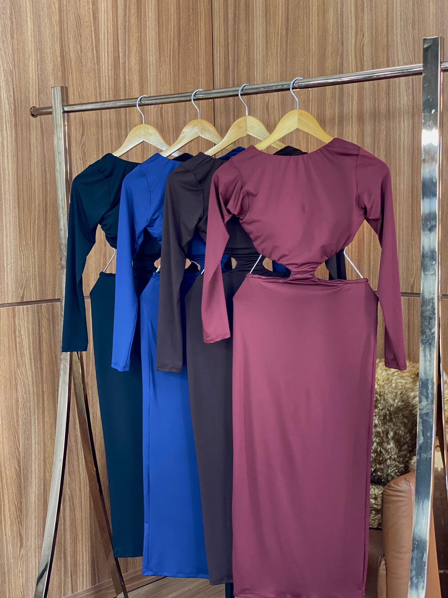 (ALT) VESTIDO MIDI MANGA VAZADO