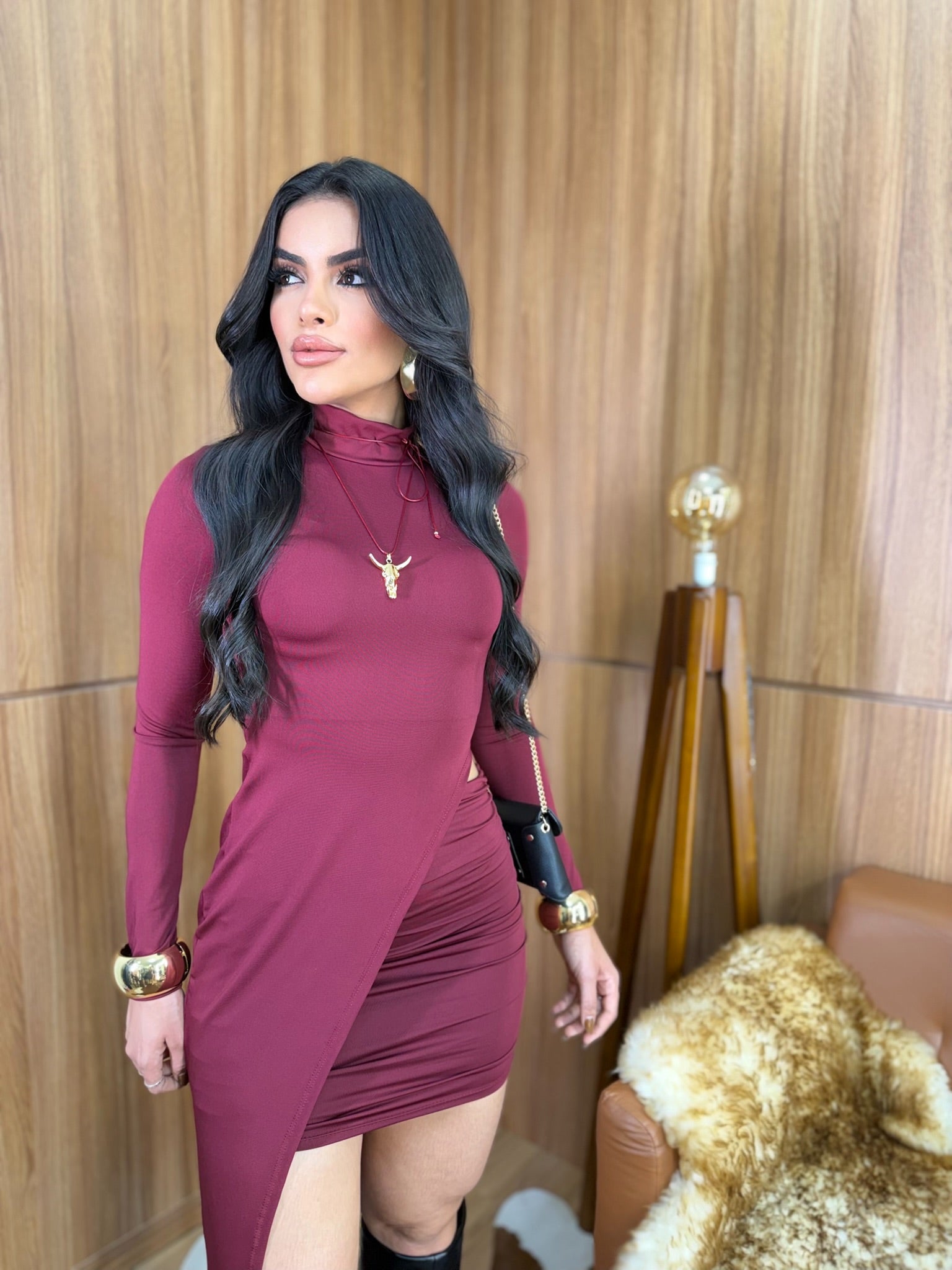 (MYM)  CONJUNTO SAIA + MAX BLUSA COM BOJO