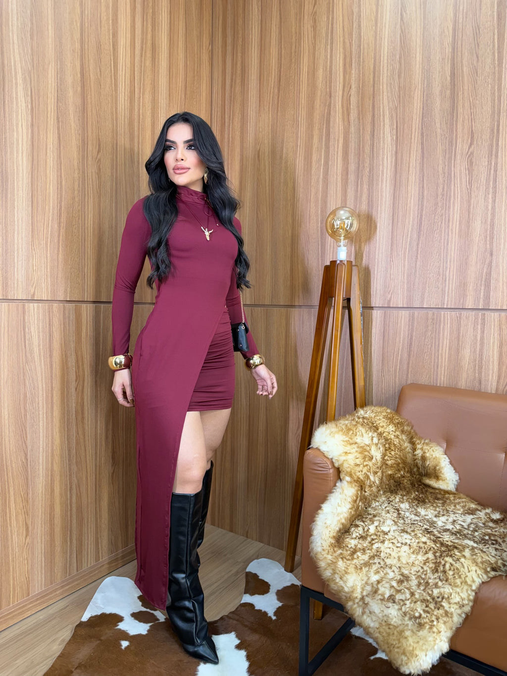 (MYM)  CONJUNTO SAIA + MAX BLUSA COM BOJO