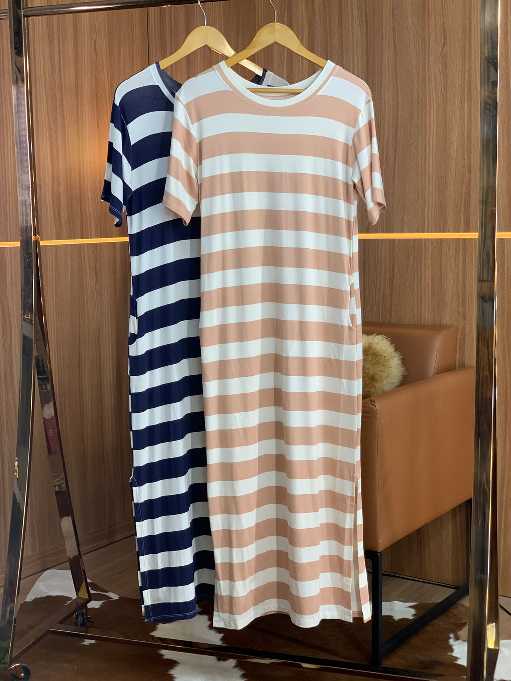 (RNM) VESTIDO LISTRADO MANGA