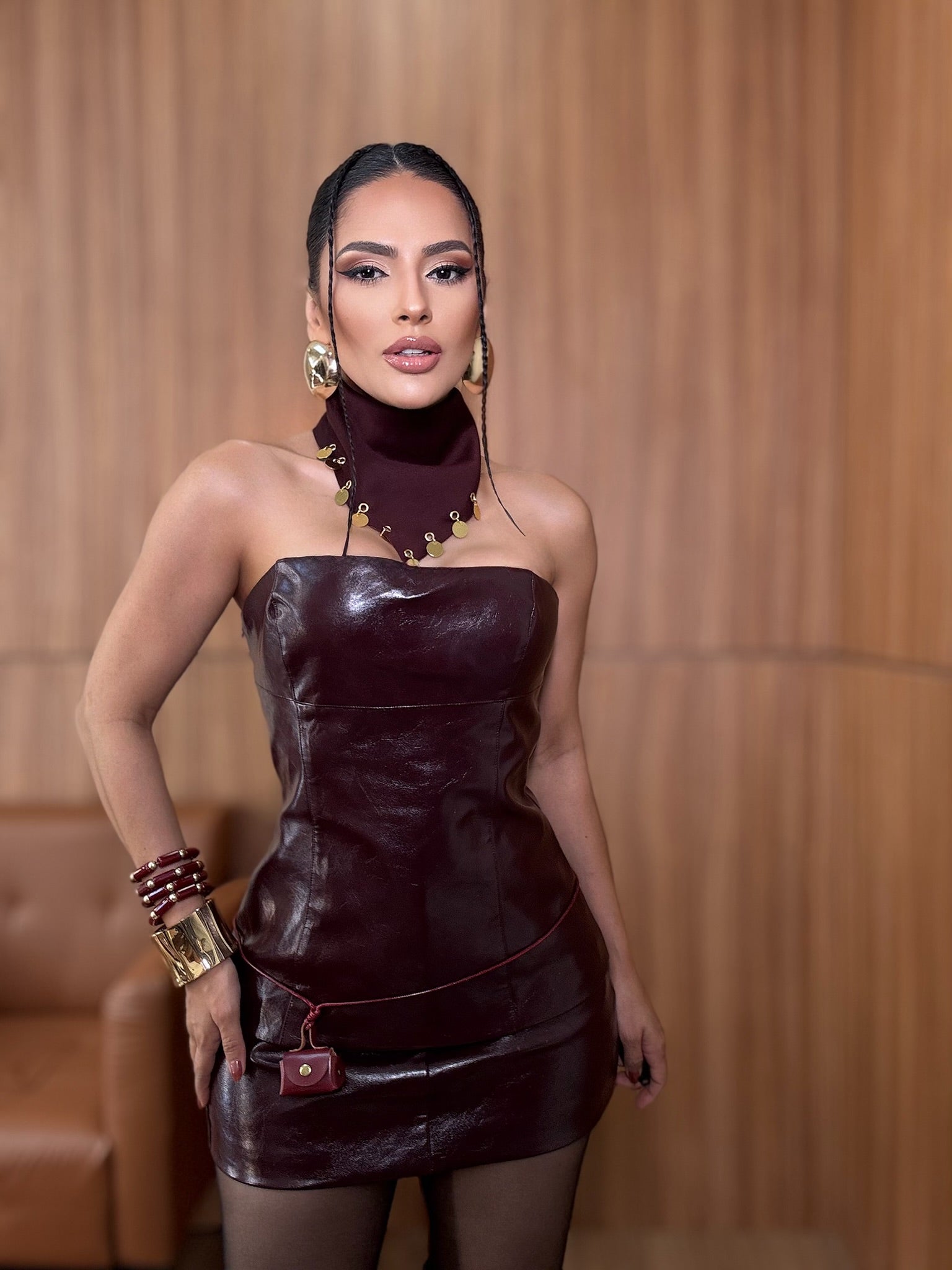 (TPC) BLUSA TOMARA QUE CAIA EM COURO