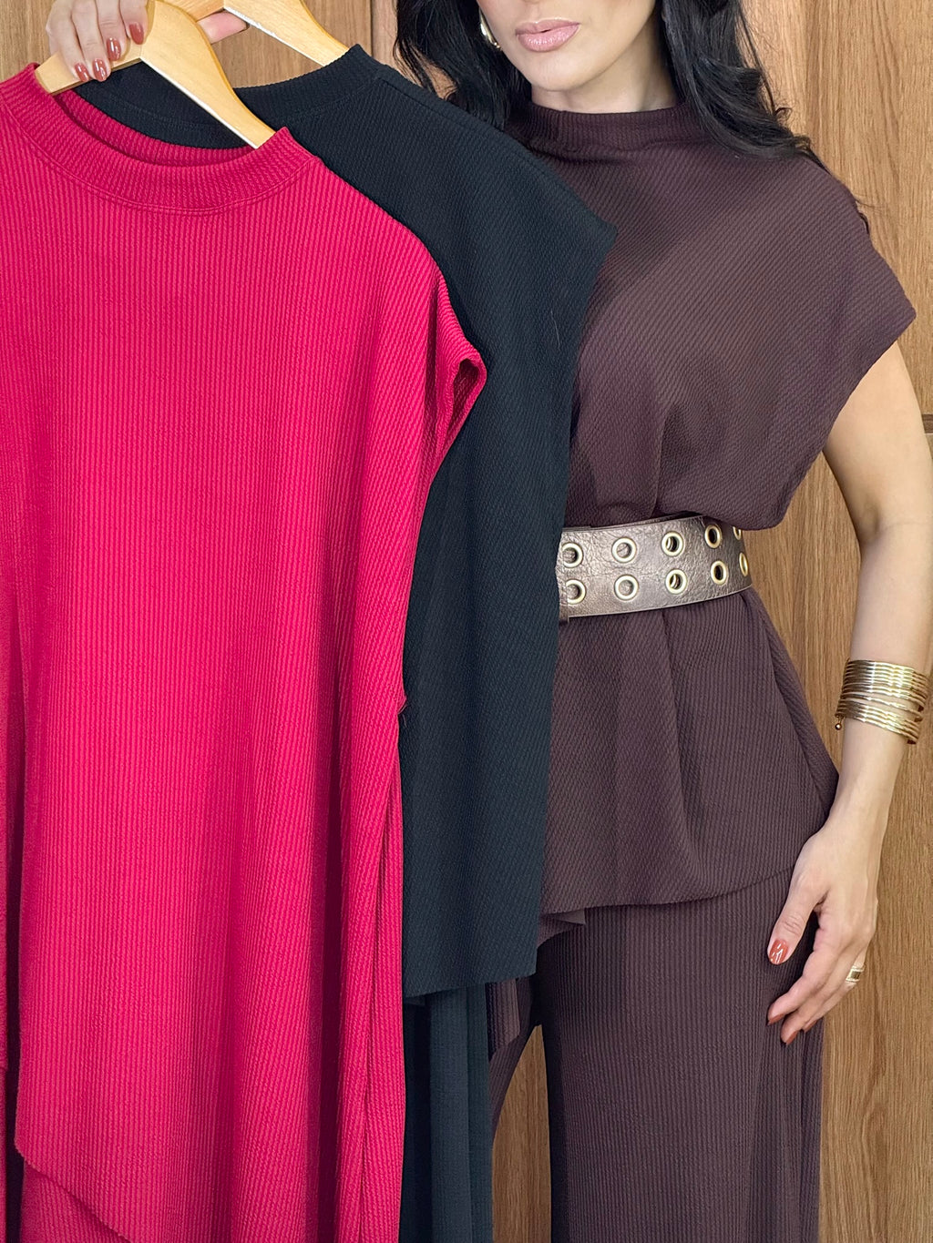 (LBT) CONJUNTO CALÇA + BATA  ASSIMETRICA