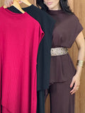 (LBT) CONJUNTO CALÇA + BATA  ASSIMETRICA