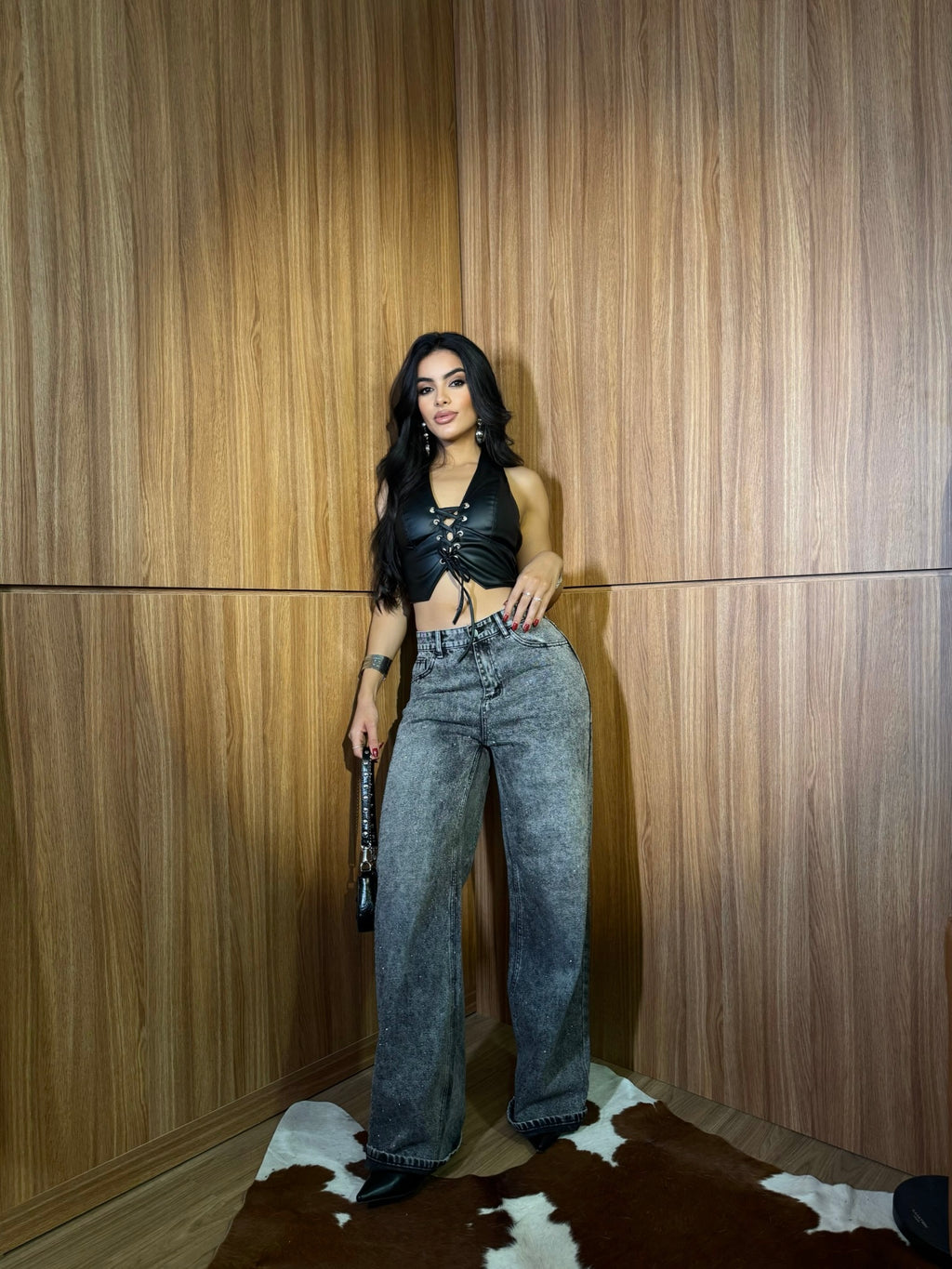 (TPC) CALÇA JEANS BRILHO