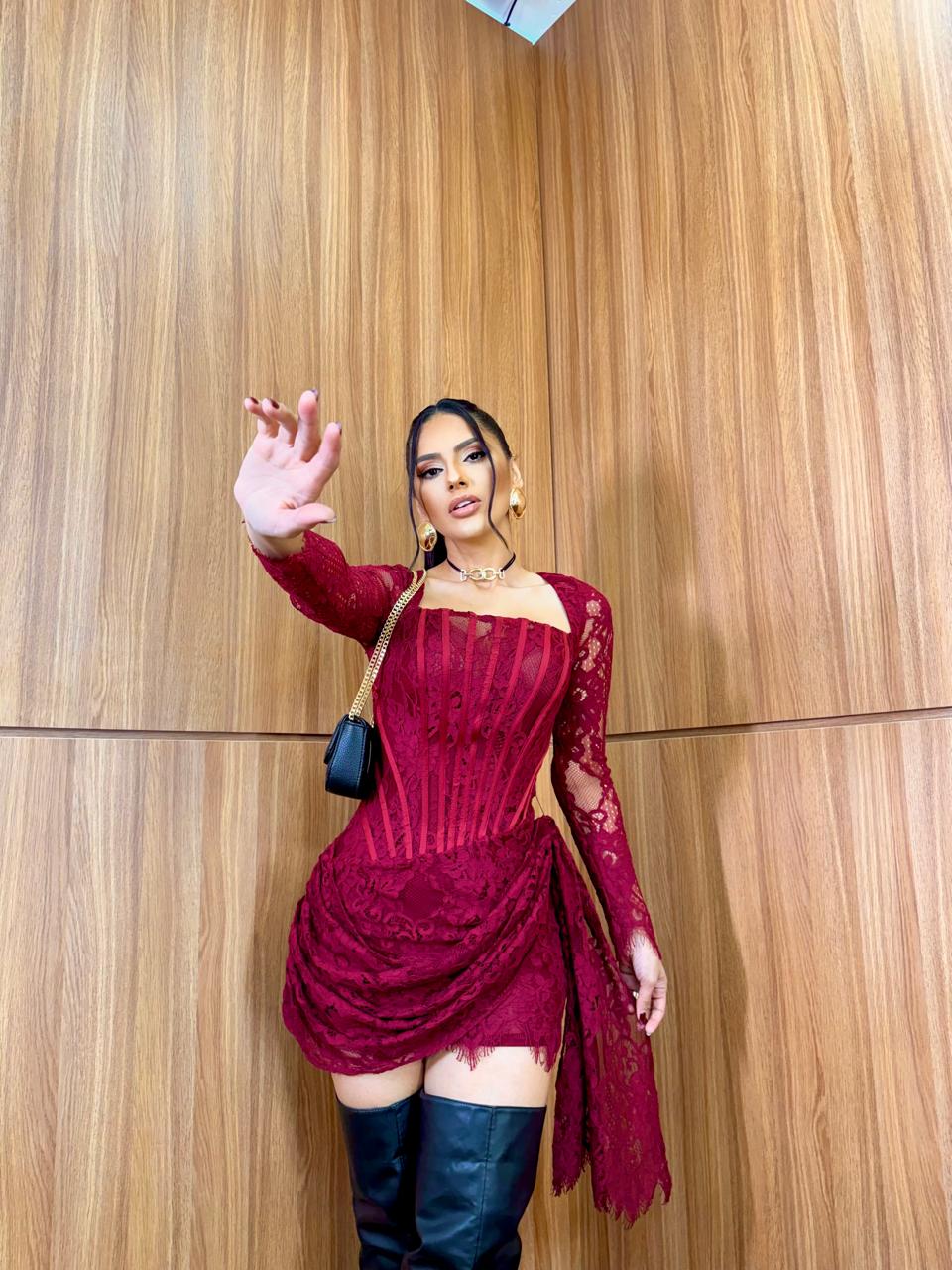 (TOC) VESTIDO RENDA ESPARTILHO