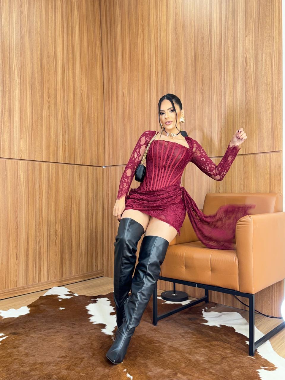 (TOC) VESTIDO RENDA ESPARTILHO