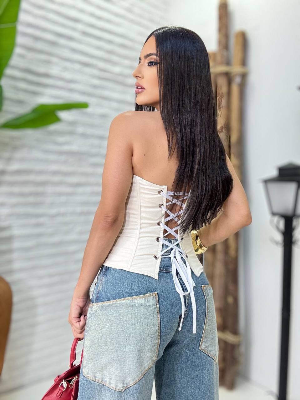 (RDH) CALÇA BARREL JEANS BOLSO GRANDE