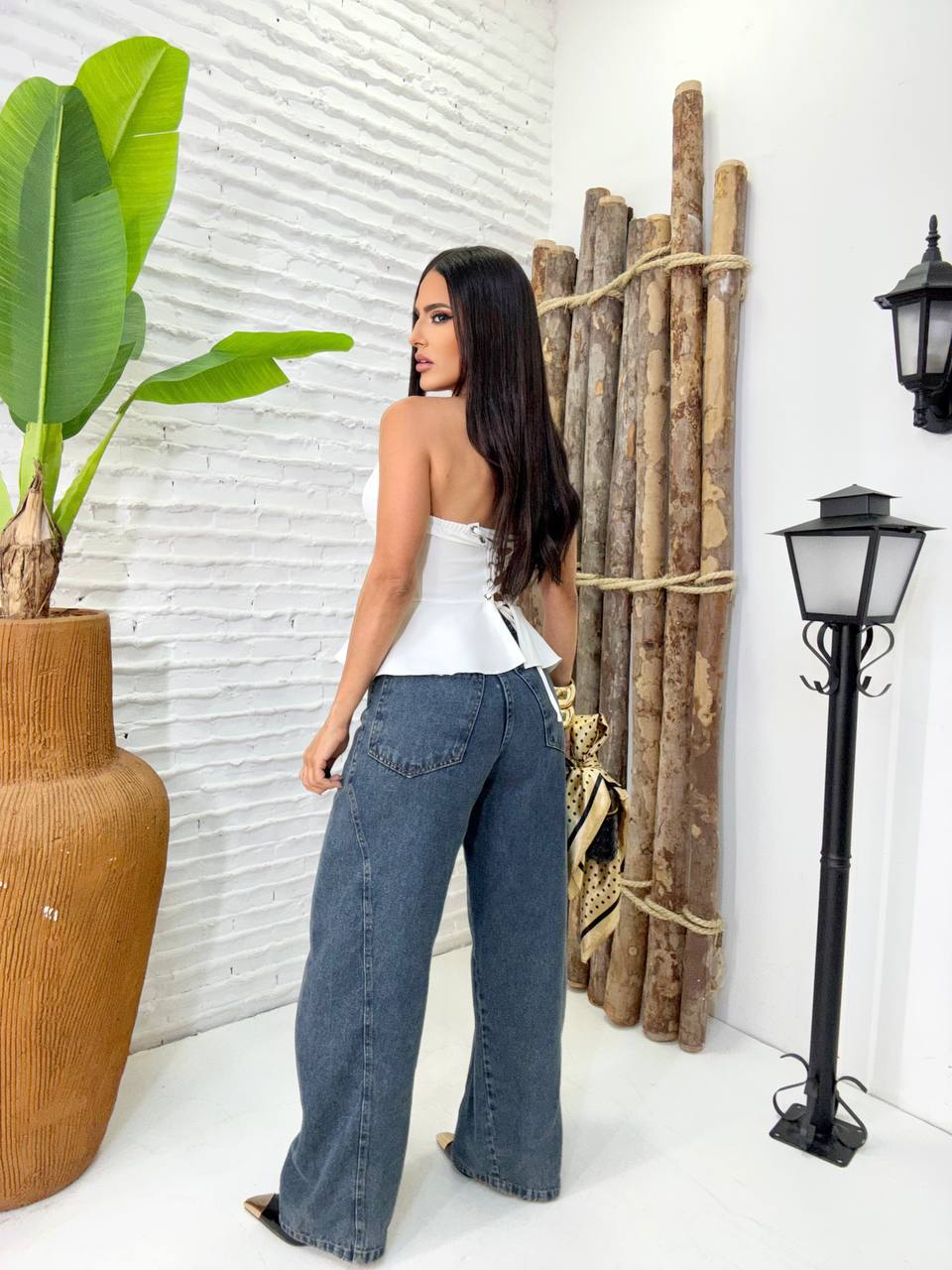 (BMX) CALÇA WIDE LEG JEANS