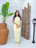 (AYR) VESTIDO SUPLEX DRAPEADO LONGO