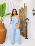 (LMO) CONJUNTO MULTI CALÇA PANTALONA + CROPPED LENÇO