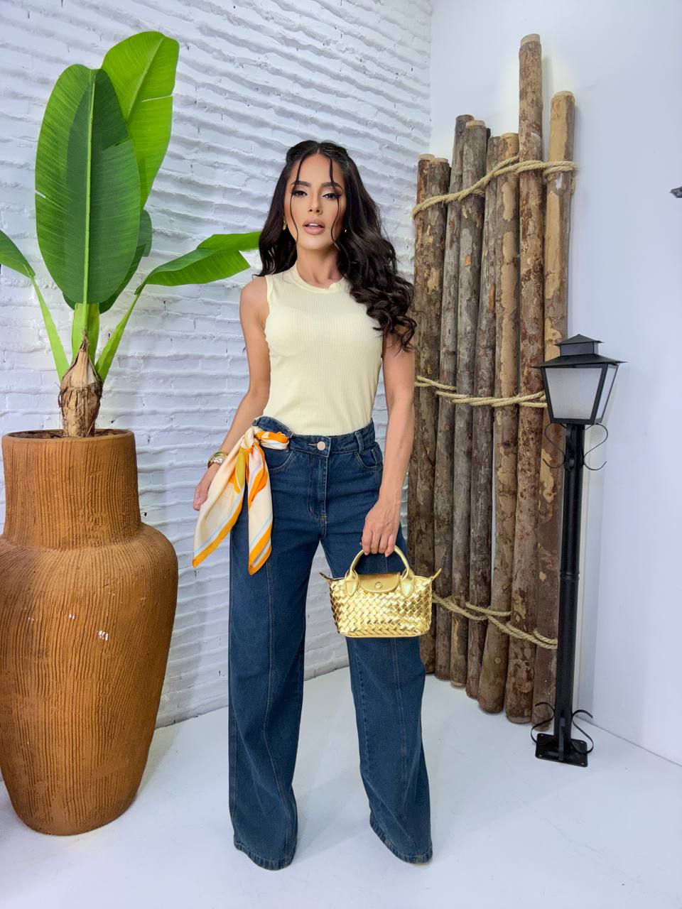( MBX) CALÇA WIDE LEG COM EMENDA