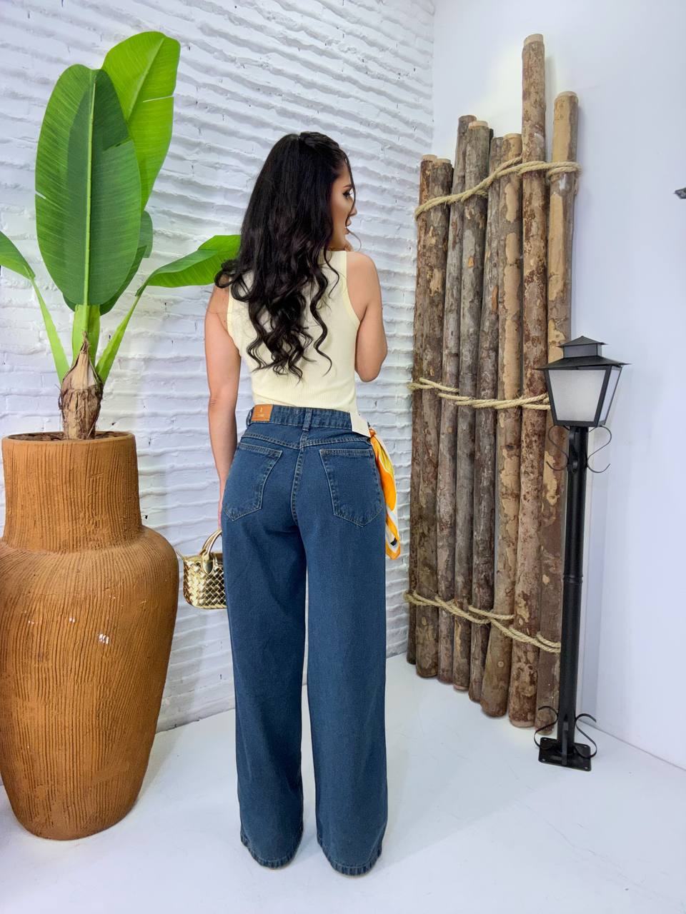 ( MBX) CALÇA WIDE LEG COM EMENDA