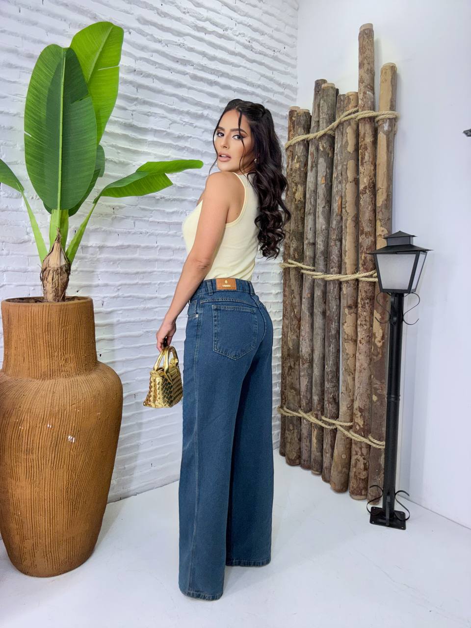 ( MBX) CALÇA WIDE LEG COM EMENDA