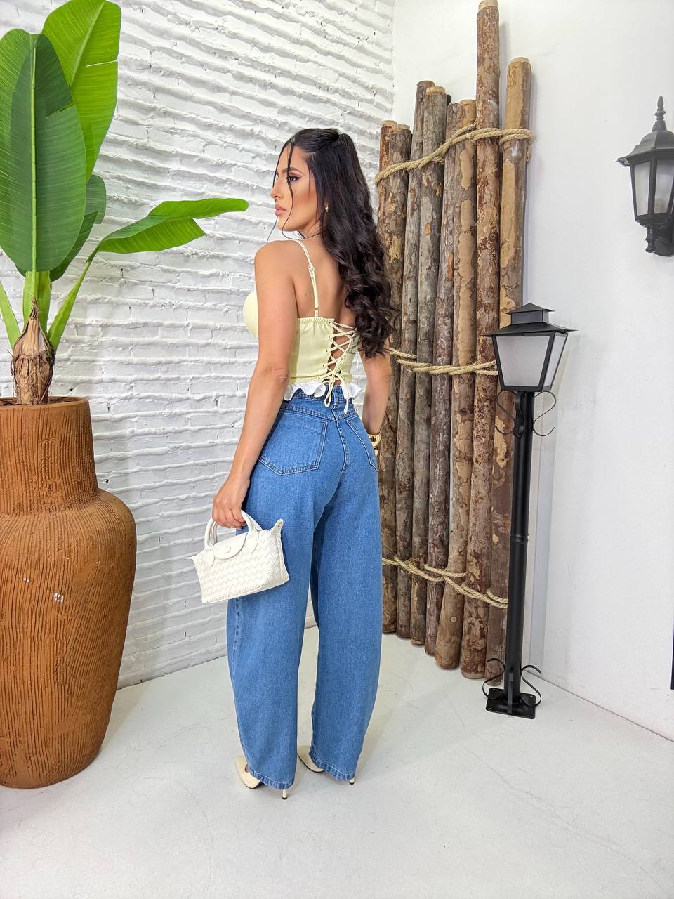 (STJ) CALÇA BALLOON JEANS