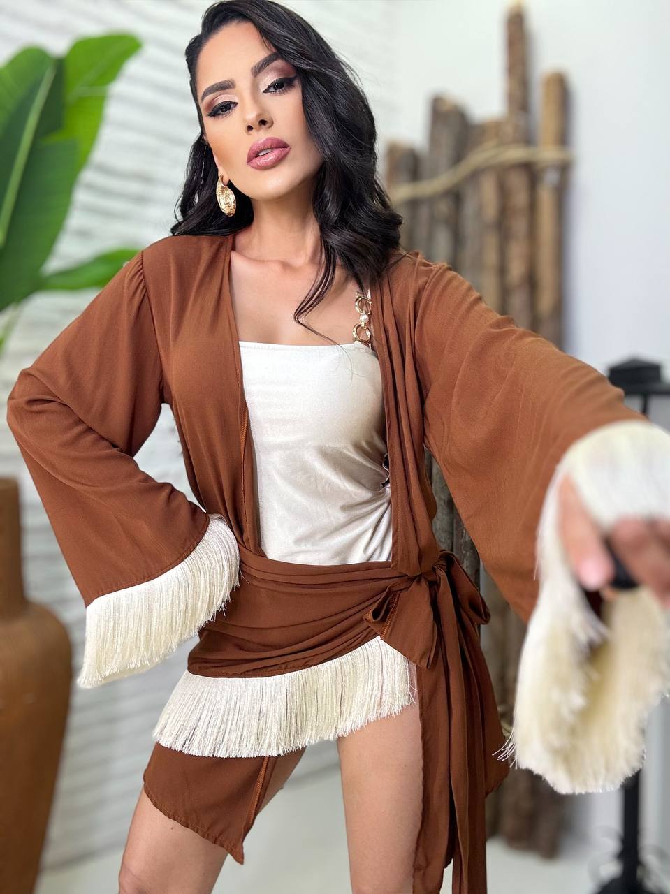 (M.B) CONJUNTO SAIA + CHEMISE