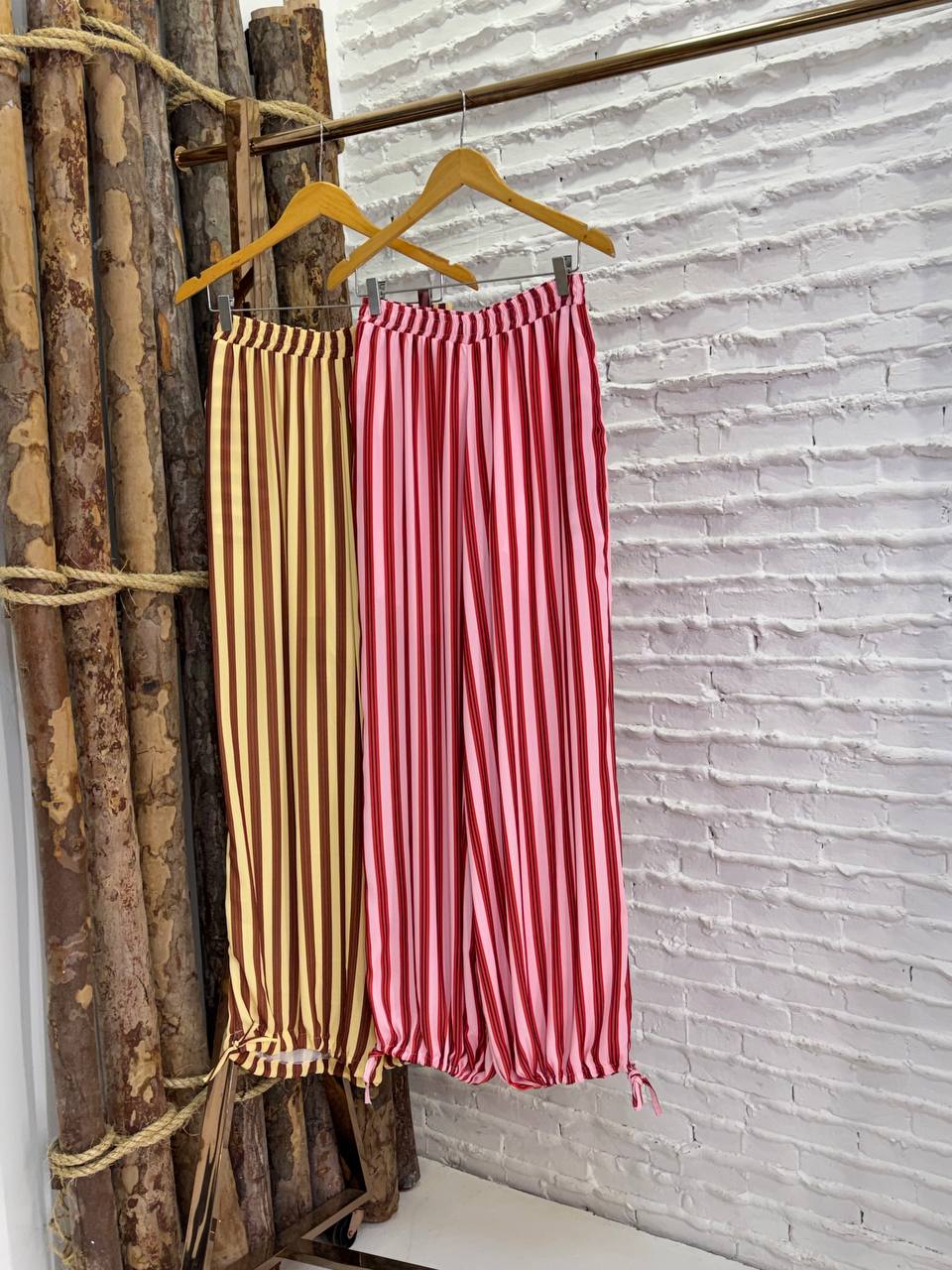 (LKP) CALÇA BALLON LISTRADA