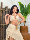 (B.D) CONJUNTO SAIA + HOT PANT + TOP APLICAÇÃO
