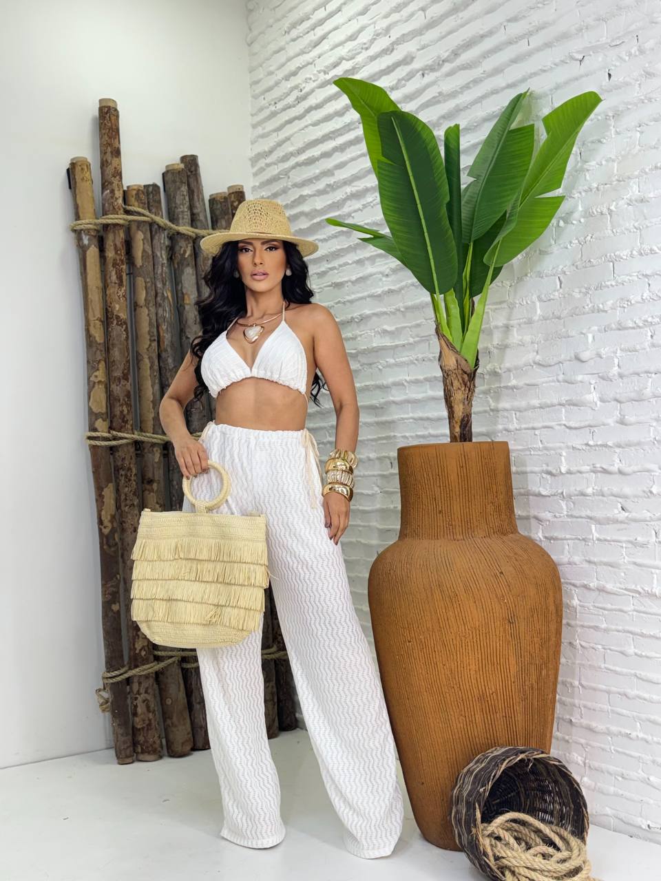 (CHM) CONJUNTO CALÇA + TOP