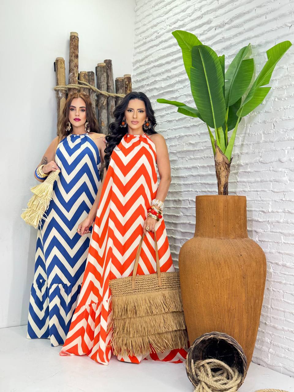 (P.M) VESTIDO LONGO ZIG ZAG