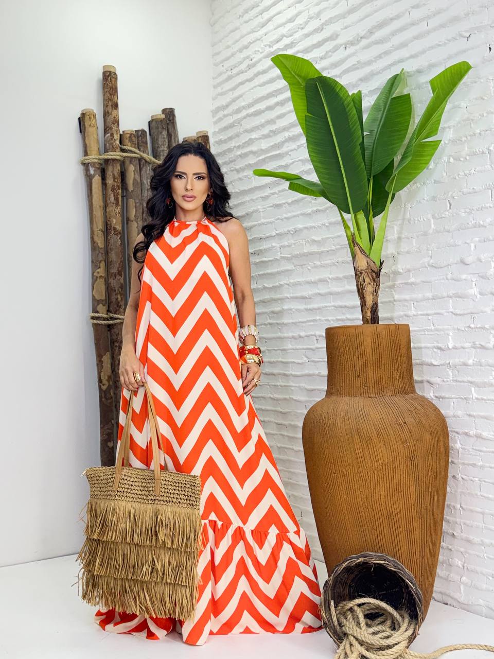 (P.M) VESTIDO LONGO ZIG ZAG