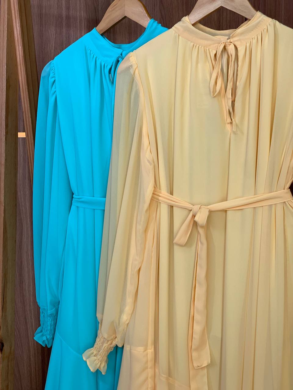 (SPR) VESTIDO MANGA LONGA COM BABADO + FAIXA